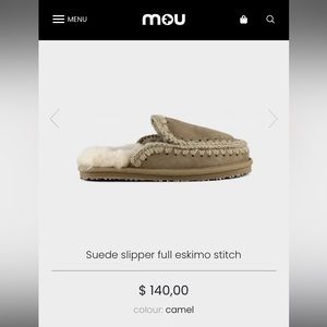MOU suede slipper full eskimo stitch